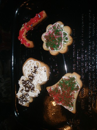 Kasen and Karis baking cookies for Santa